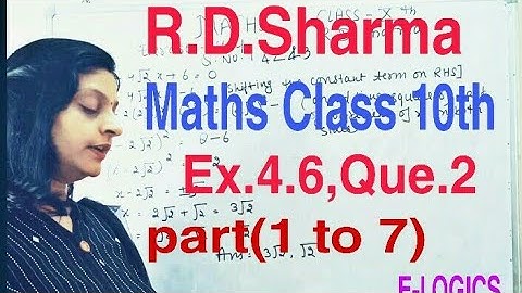 RD SHARMA MATHS CLASS-10th EX-4.6 Q.2