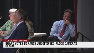 Milford Board of Alderman appears to vote to pause use of most traffic, Flock cameras
In Milford late Thursday night, the Board of Aldermen appeared to vote to pause the use of most speed, red light, and Flock cameras in the city. Milford Board of Alderman appears to vote to pause use of most traffic, Flock cameras