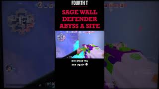 Sage wall on Abyss defender A site #valorant #sagewalls #gaming
