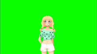 ️GREEN SCREEN EFFECTS: kawaii anime girl