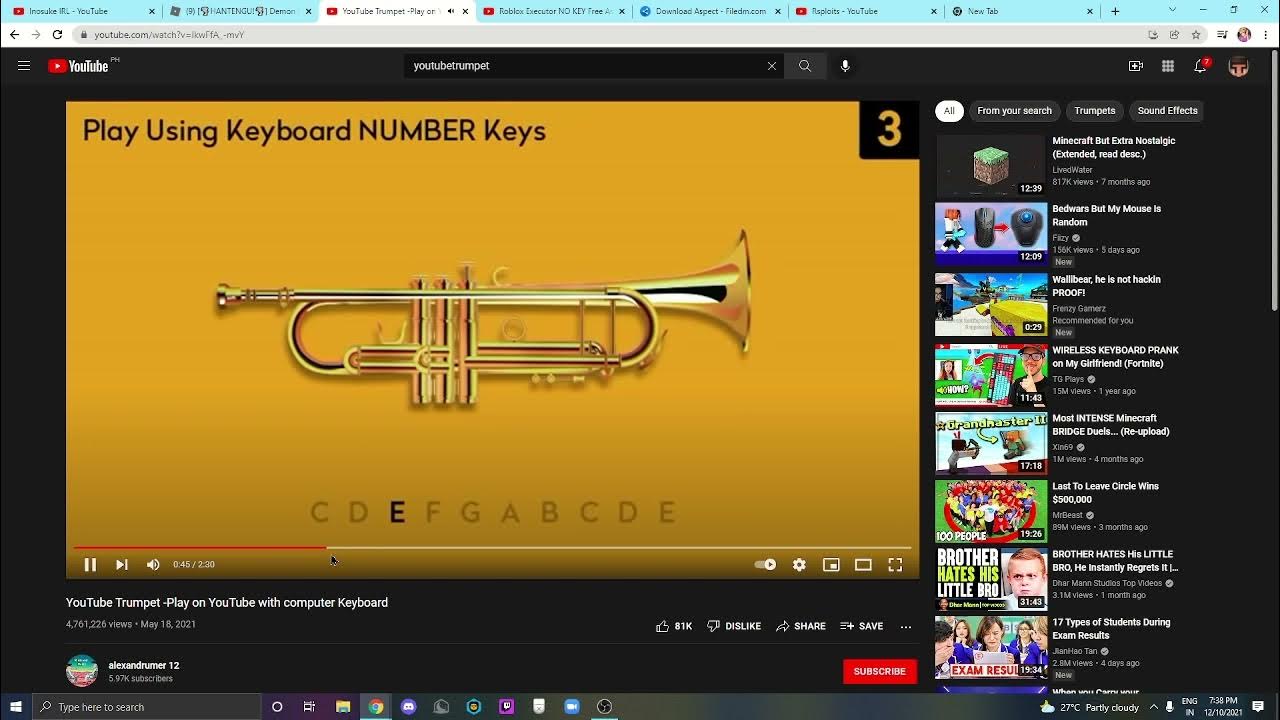 Playing industry baby on youtube trumpet YouTube