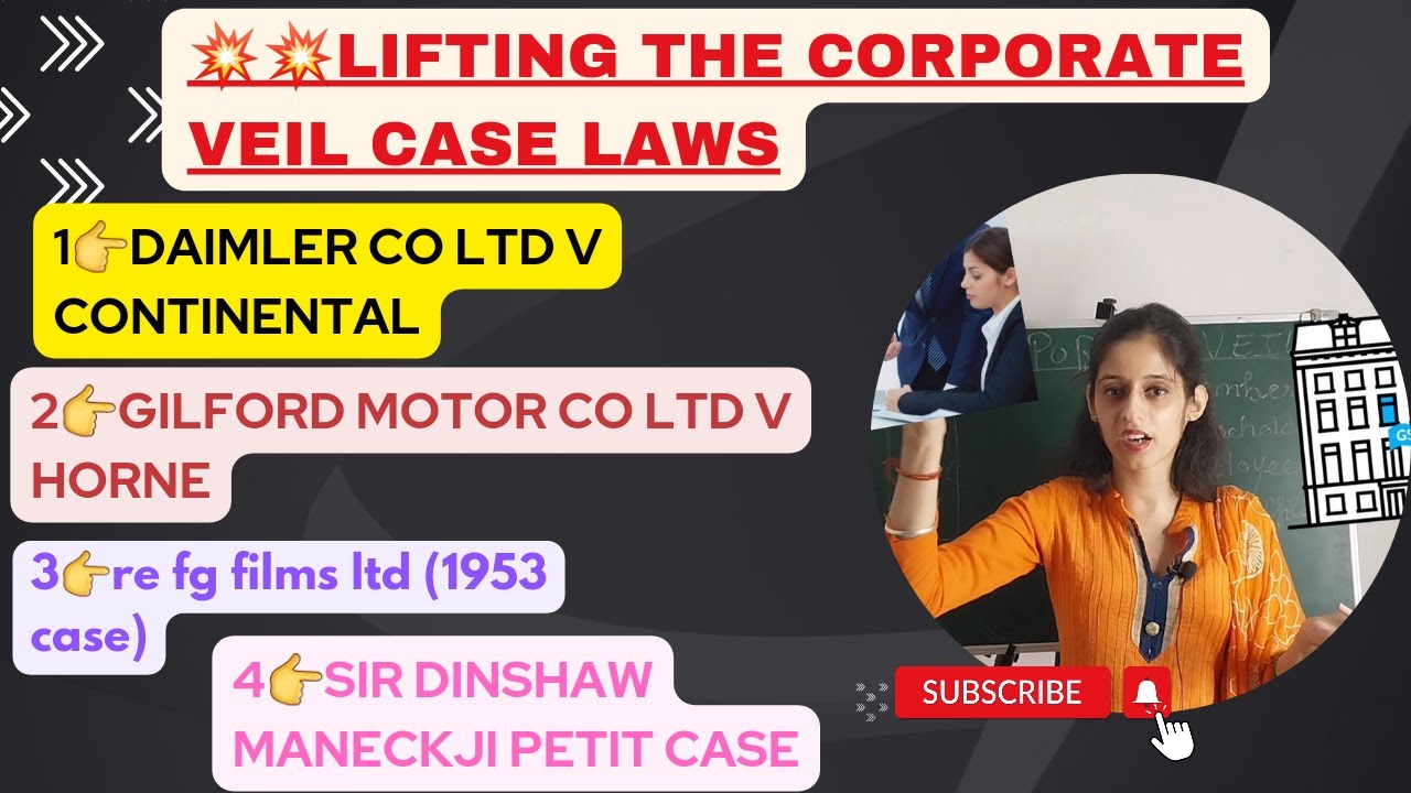 LIFTING THE CORPORATE VEIL PART 1 COMMON LAW EXCEPTIONS Case LIFTING THE CORPORATE VEIL PART 1 COMMON LAW EXCEPTIONS Case