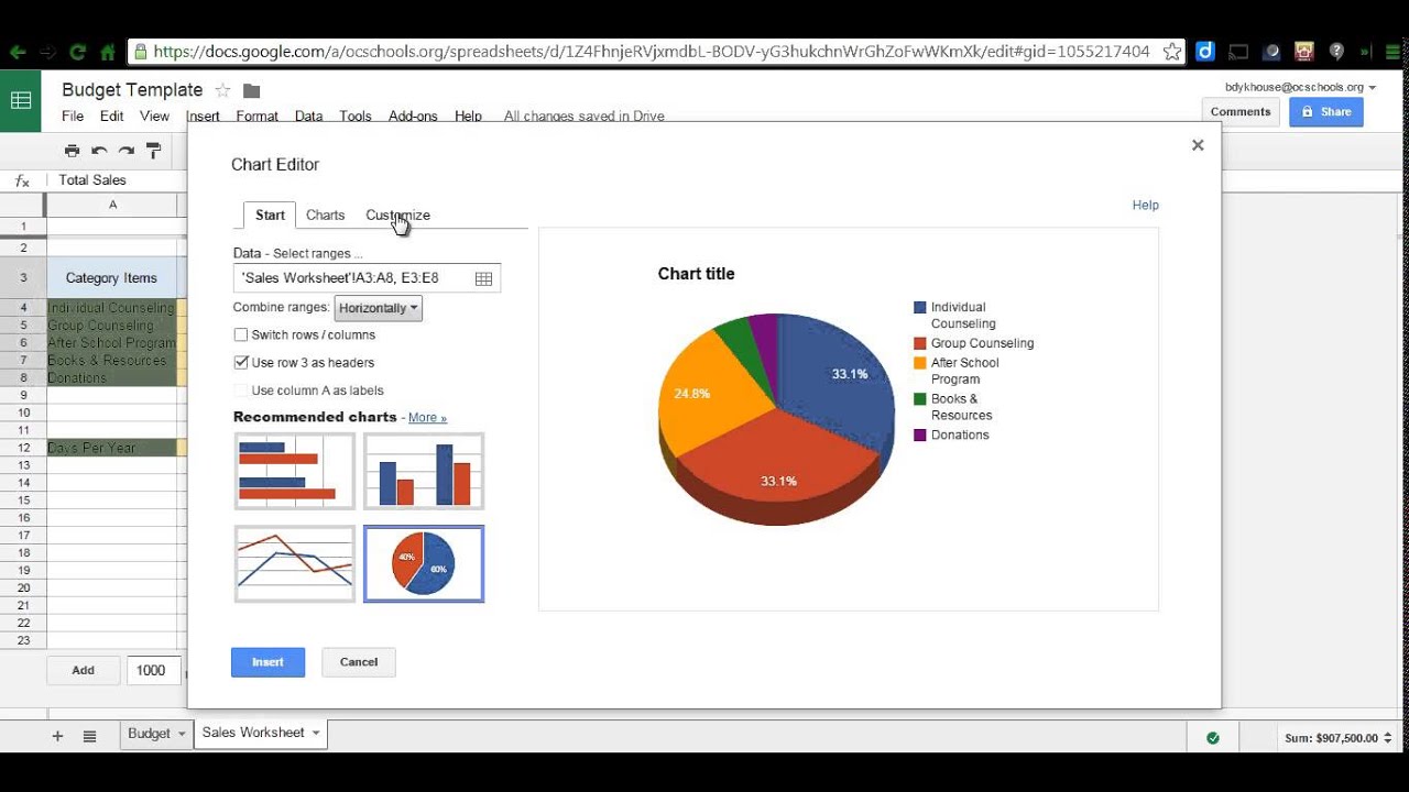 How To Make A Budget Pie Chart In Excel - Chart Walls