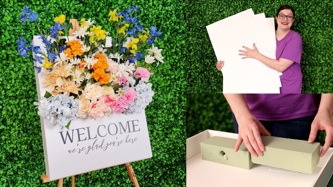 DIY Floral Welcome Sign from Foam Board!