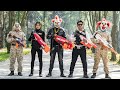 LTT Films : Couple S.W.A.T Silver Flash Nerf Guns Fight Tiger Mask Boss Bandits Dispute Suitcase