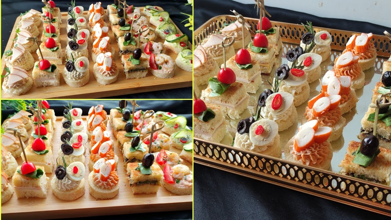 قدميه في المناسبات بوجهك أحمر💃🥰أسهل بلاطو مملحات(canapé) 7أشكال بدون فرن ولاعجين كيحمق ويحمر الوجه😋👌