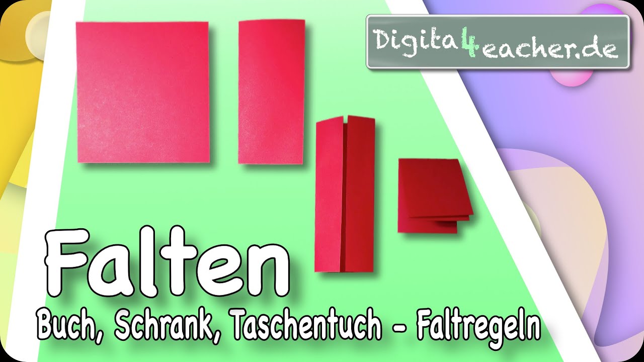Falten Buch Schrank Taschentuch Faltregel/ digitaler Unterricht Werken
