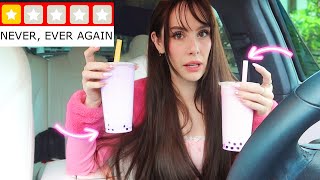 I Went To The WORST RATED Boba Place In My City &amp; Ordered My FAVORITE Drinks! Boba Shop Review