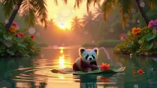 Tropical Sunset Sleep Music | Loopable Relaxing BGM with Baby Panda 🌅🐼 screenshot 5