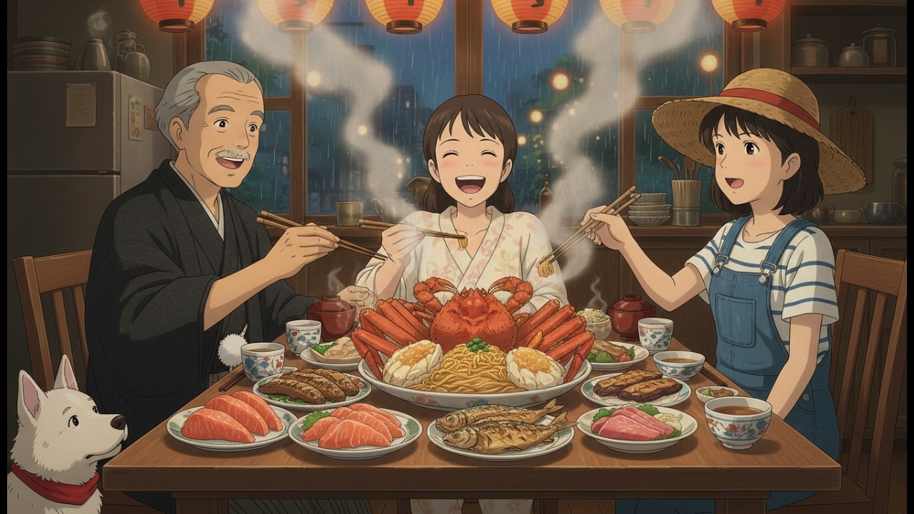 A Peaceful Rainy Day With Grandfather and Sisters, Where Warm Seafood Feasts Heal the Soul