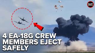 Better Angle Of Idaho EA-18 Midair Crash, All 4 Pilots Safely Eject