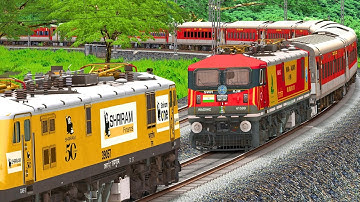 WAP7 RESCUE WAG9 LHB EXPRESS TRAIN | BUMPY RAILROAD | Train Simulator | Railworks | NTG GAMING