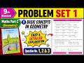 Problem set 1| Class 9 | Chapter 1 Basic Concepts in Geometry | Maths part 2 | Maharashtra Board