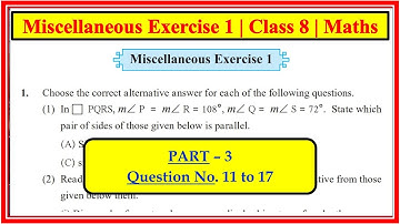 Miscellaneous Exercise 1 |  Class 8th math