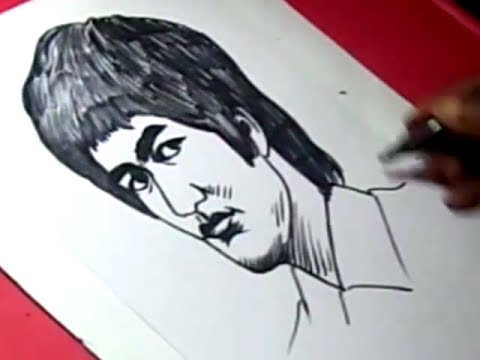 How to Draw BRUCE LEE DRAWING step by step - YouTube