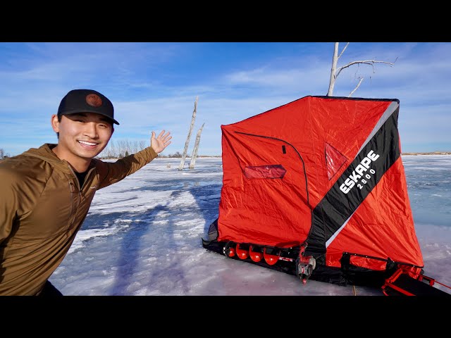 Solo Flooded Timber Ice Camping in Mini Insulated Tent! 