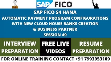 SAP FICO S4 HANA, AUTOMATIC PAYMENT PROGRAM CONFIGURATIOS WITH NEW CLOUD HOUSE BANK CREATION