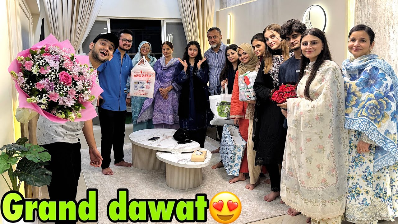 Finally poori family ki grand dawat karli😍 | sab lekar ai boht sare gifts❤️🤲🏻