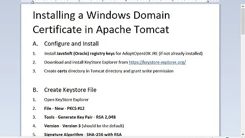 Installing a Windows Domain Certificate in Apache Tomcat