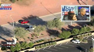 UNBELIEVABLE - Phoenix Car Chase - Suspect Beats Guy on Motorcycle - FNN