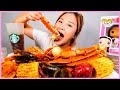 BEST SEAFOOD BOIL (king crab legs, snow crabs, shrimp, crawfish, mussels) ft. NOODLES l MUKBANG