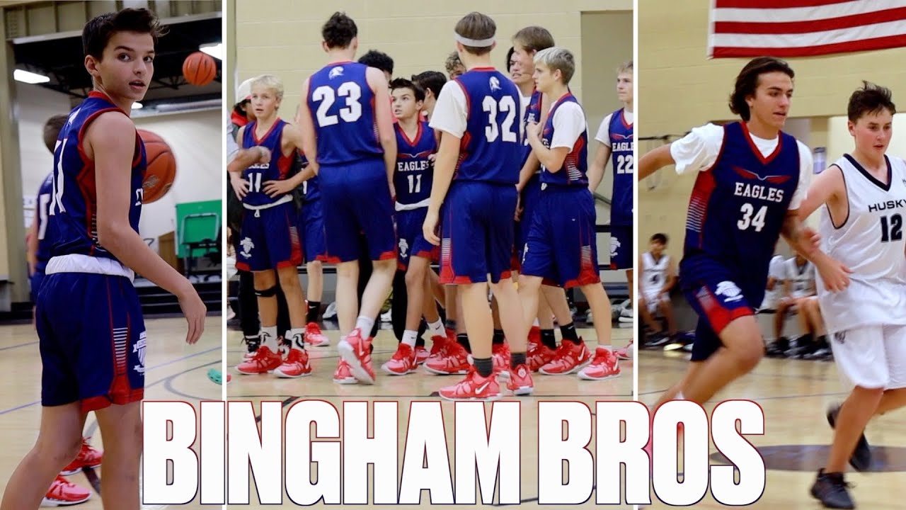 BINGHAM BROTHERS DROP 36 POINTS IN THEIR SECOND BASKETBALL GAME ON THE SCHOOL TEAM W/ MATCHING
