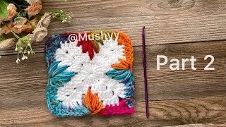 Crochet Maple Leaf Granny Square Part-2 EASY Tutorial #crocheting #crochettutorial #howtocrochet