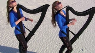 DREAM ON (Aerosmith) Harp Twins - Camille and Kennerly HARP ROCK