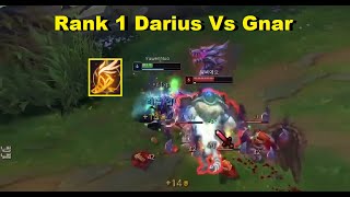 Rank 1 Darius Vs Gnar : How To Counter Gnar Master Korean!