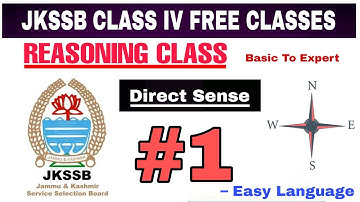 #1 JKSSB - Reasoning Classes || Direction Sense || Class IV vacancy  FREE CRASH COURSE