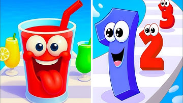 Number Master Run and merge VS Juice Run vs Juice Run vs Number Master All Levels Gameplay video