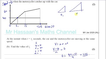 WME0101 Mechanics M1 Jan 2020 IAL Q5 Constant Acceleration   Speed Time Graphs