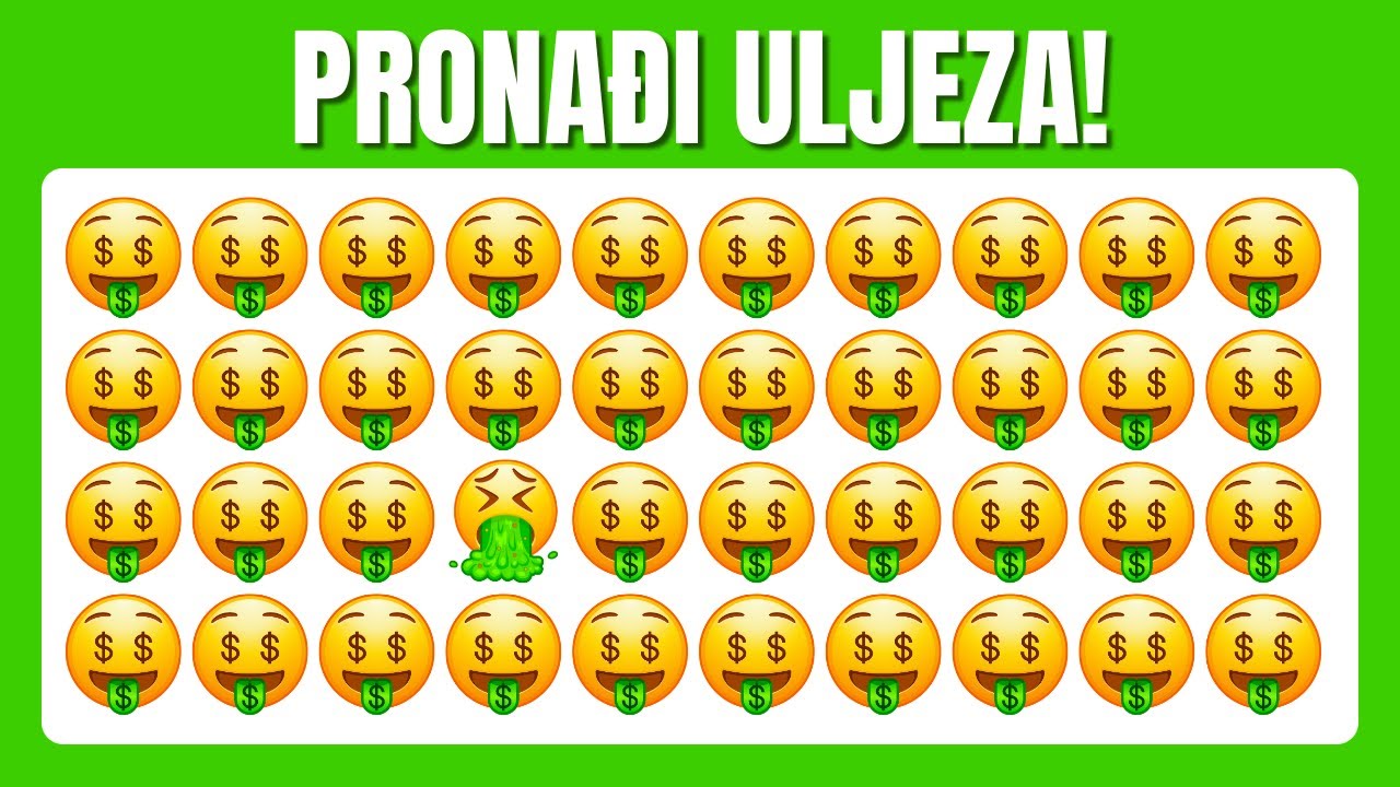 PRONAĐI ULJEZA - Samo 1 od 9 osoba će uspjeti 100% na ovom TESTU ZAPAŽANJA! 👀 EMOJI KVIZ