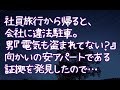 【修羅場】社員旅行から帰ると、会社に違法駐車。男『電気も盗まれてない？』向かいの安アパートである証拠を発見したので…