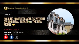 Housing Homeless Adults Without Owning Real Estate🏡: THE HRA Model 🤝