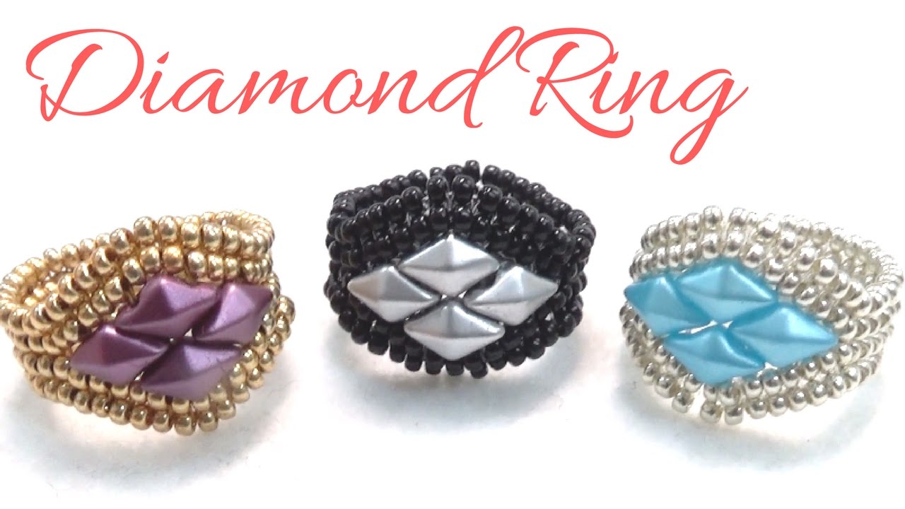 How to make a Diamond Ring with Herringbone technique