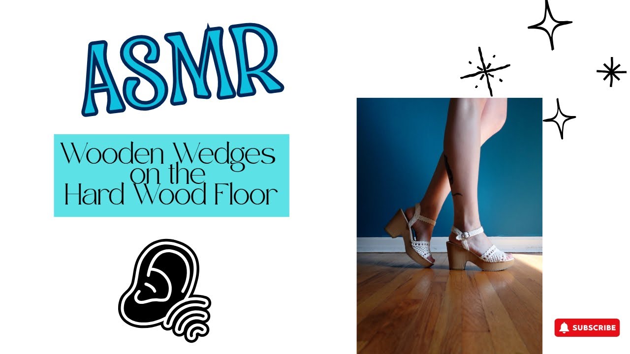 ASMR Walking in Wooden Wedges 👡 | Relaxing Heel Sounds on Hardwood Floor