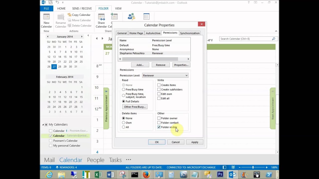 Microsoft Outlook 2010 Sharing your calendar and adding calendar