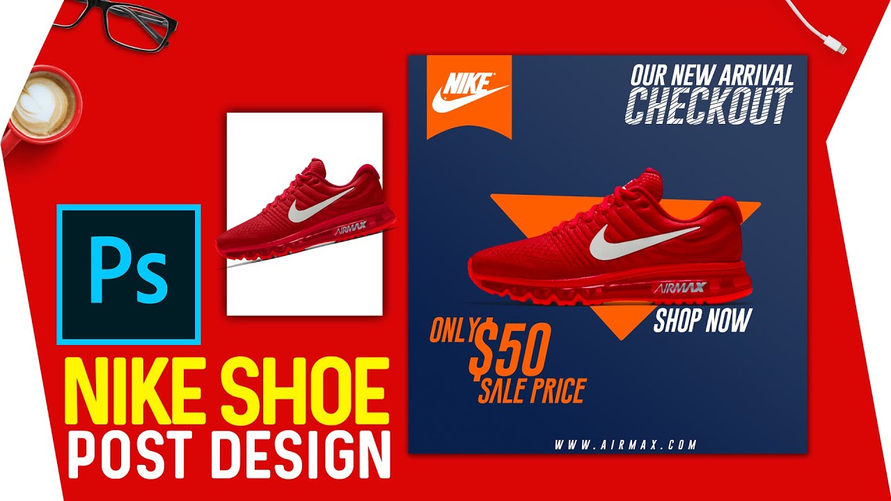 How to create Nike shoe advertisement in photoshop (#Shorts ) - YouTube