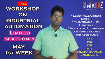 INDUSTRIAL AUTOMATION FREE WORKSHOP- May 1st week - PLC/SCADA/HMI/VFD - Adambakkam
