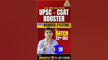 UPSC CSAT Booster | Number Systems PYQ Explained in 1 Minute | Spoorthy Srinivas sir #upscprelims