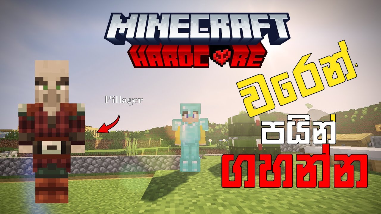 ලොකුම වලිය I Beat Pillager Raid in Minecraft Hardcore | EP3 | sinhala