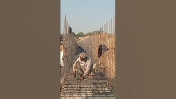 Fixing of reinforcement for base slabe r.c.c drain along road