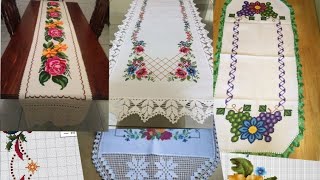 10 Caminos de mesa de punto de cruz y crochet ideas y gráficos