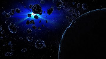 Giant planet and surrounding asteroid - 4K Free