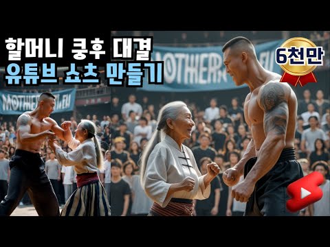6천만 뷰 할머니 쿵후 대결 유튜브 쇼츠 만들기