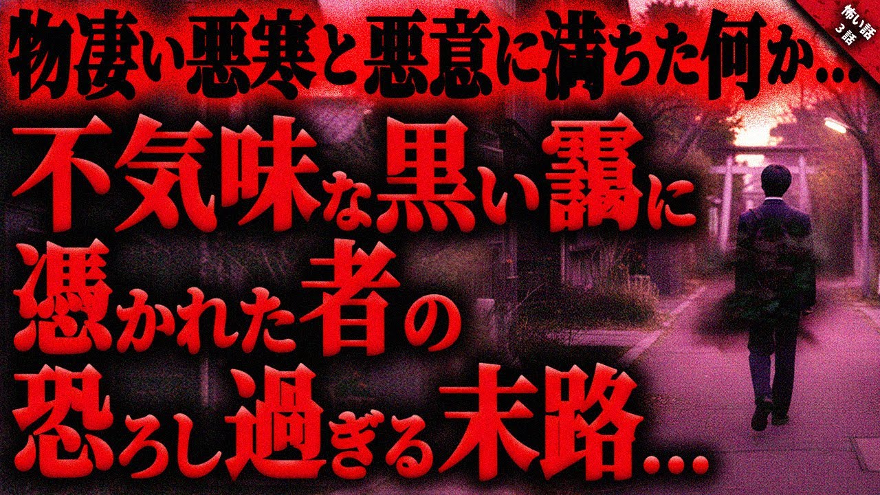 【怖い話】黒い靄に取り憑かれた者の末路…。突然見え出した黒い”何か”の恐ろし過ぎる正体に驚愕とした…『黒い何かに纏わる怖い話』全3話【ゆっくり怖い話作業用/睡眠用】