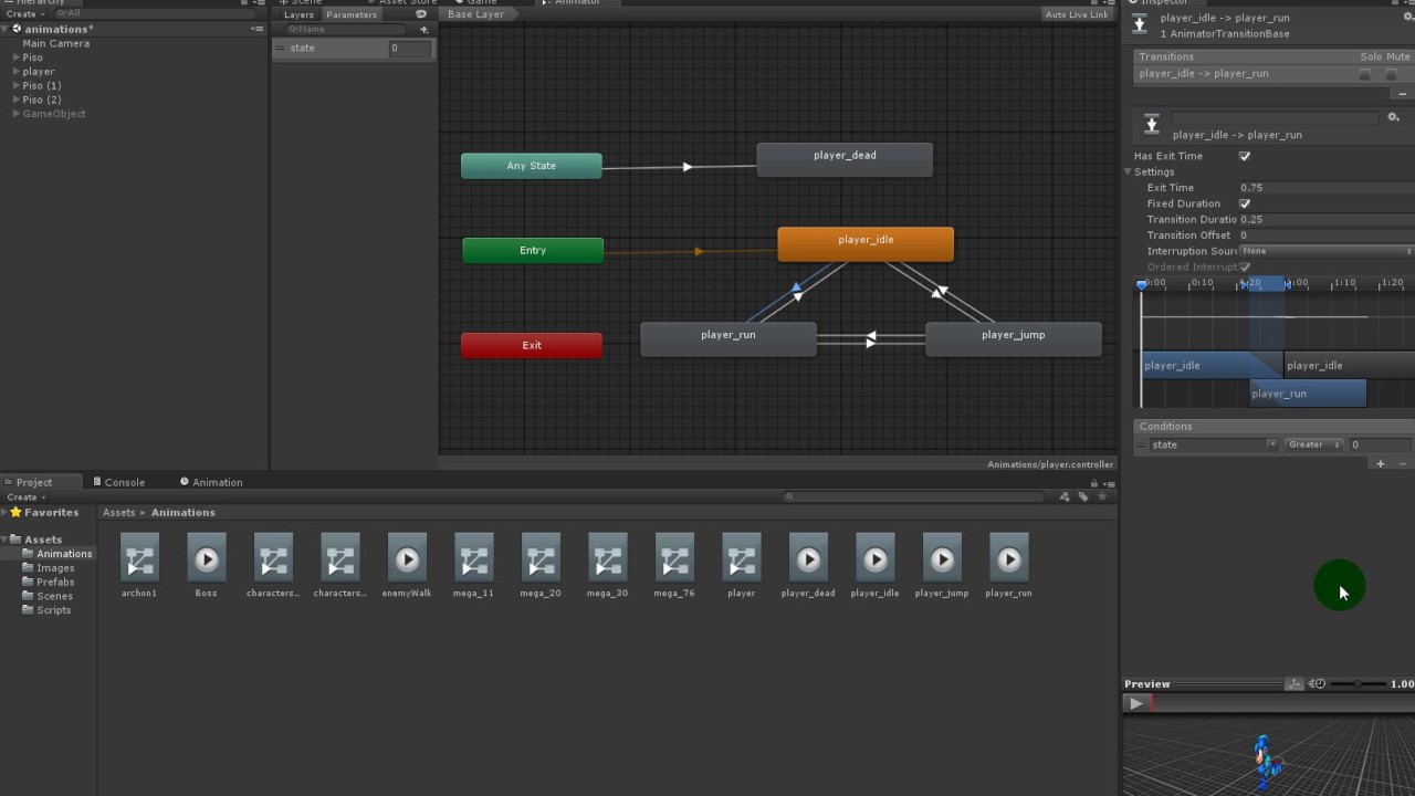 Unity - Animator y transiciones - YouTube