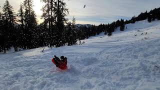 Most awesome sled jump landing!
