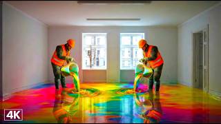 Satisfying Epoxy Resin Floor Pouring: Liquid Rainbow Floor Magic | Top 3